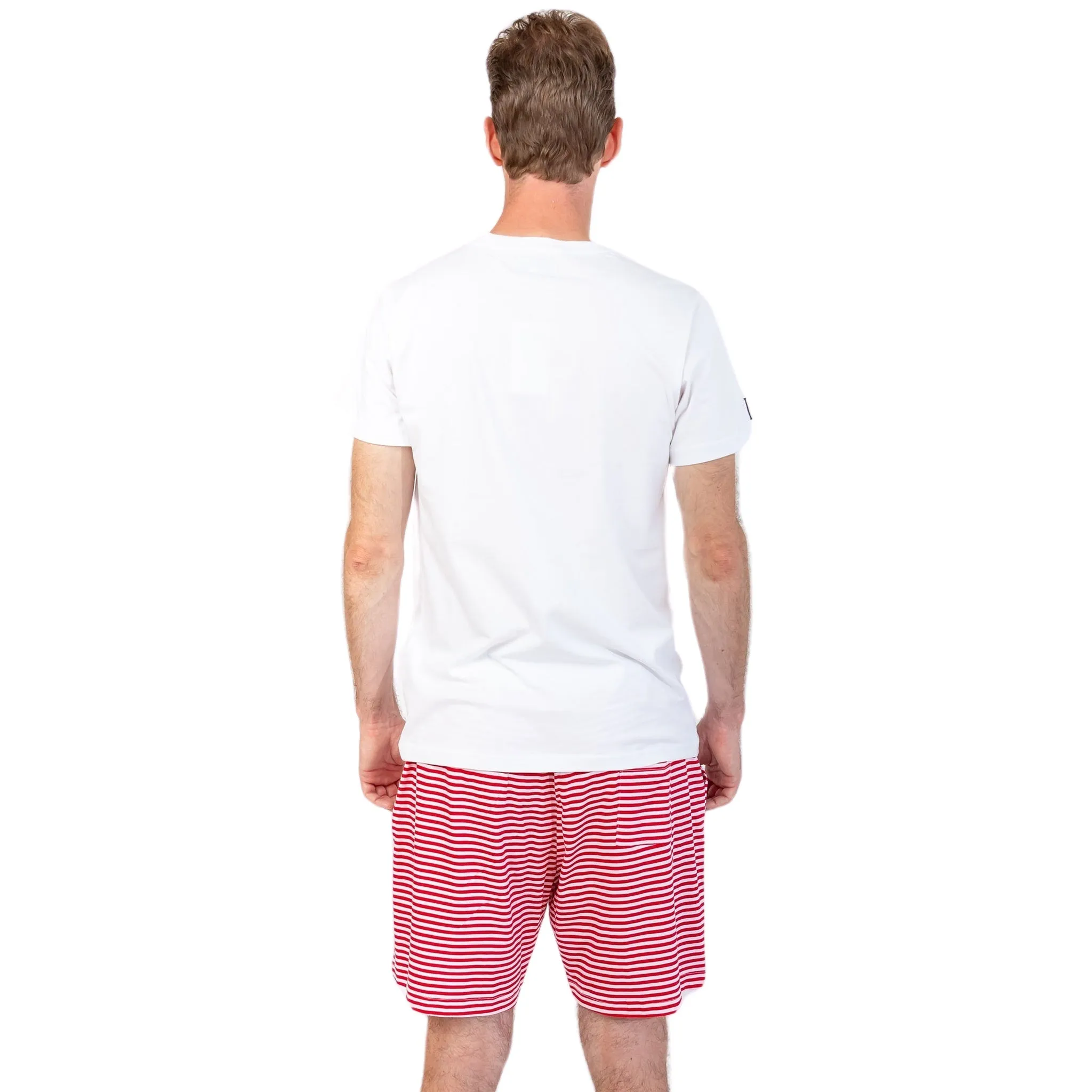 Men's Red Stripe Jersey Sleep Shorts