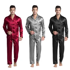 Modern Style Men'S Stain Silk Sleepwear Pajama Set