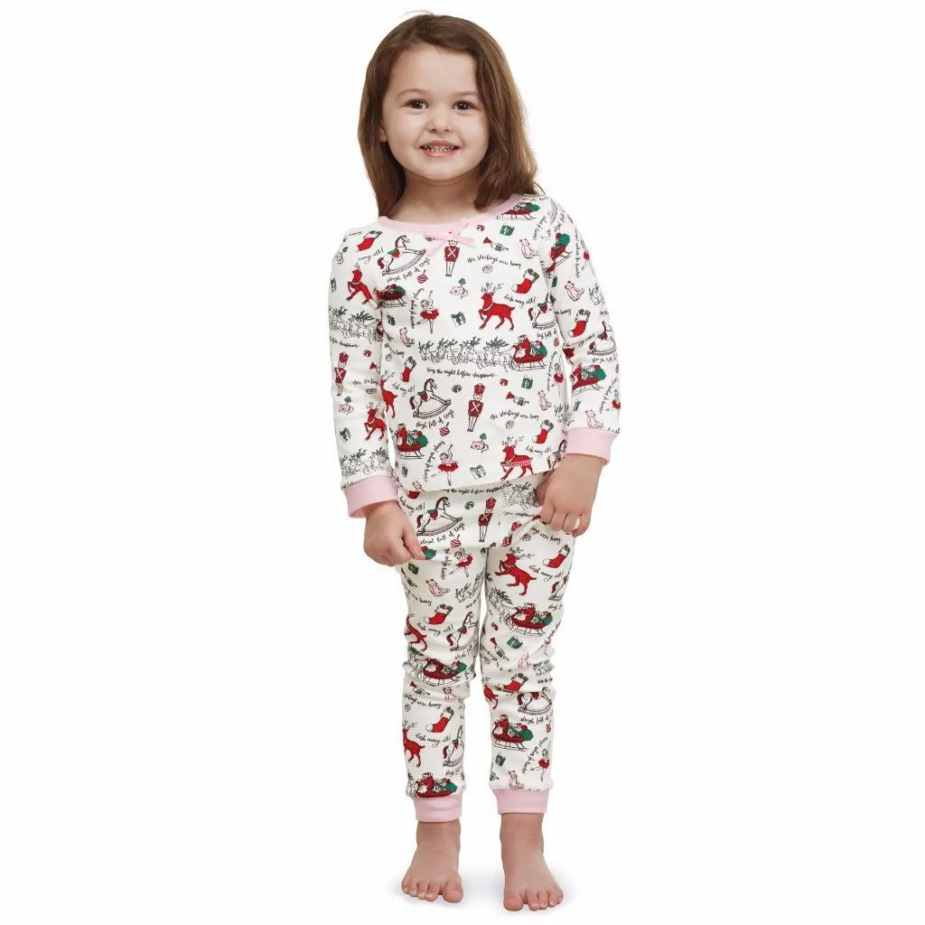 Mud Pie Pink Holiday Print Pyjamas