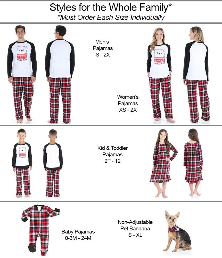 Our Family Pjs Christmas Family Matching Fleece Red & Black Plaid Pajama Sets