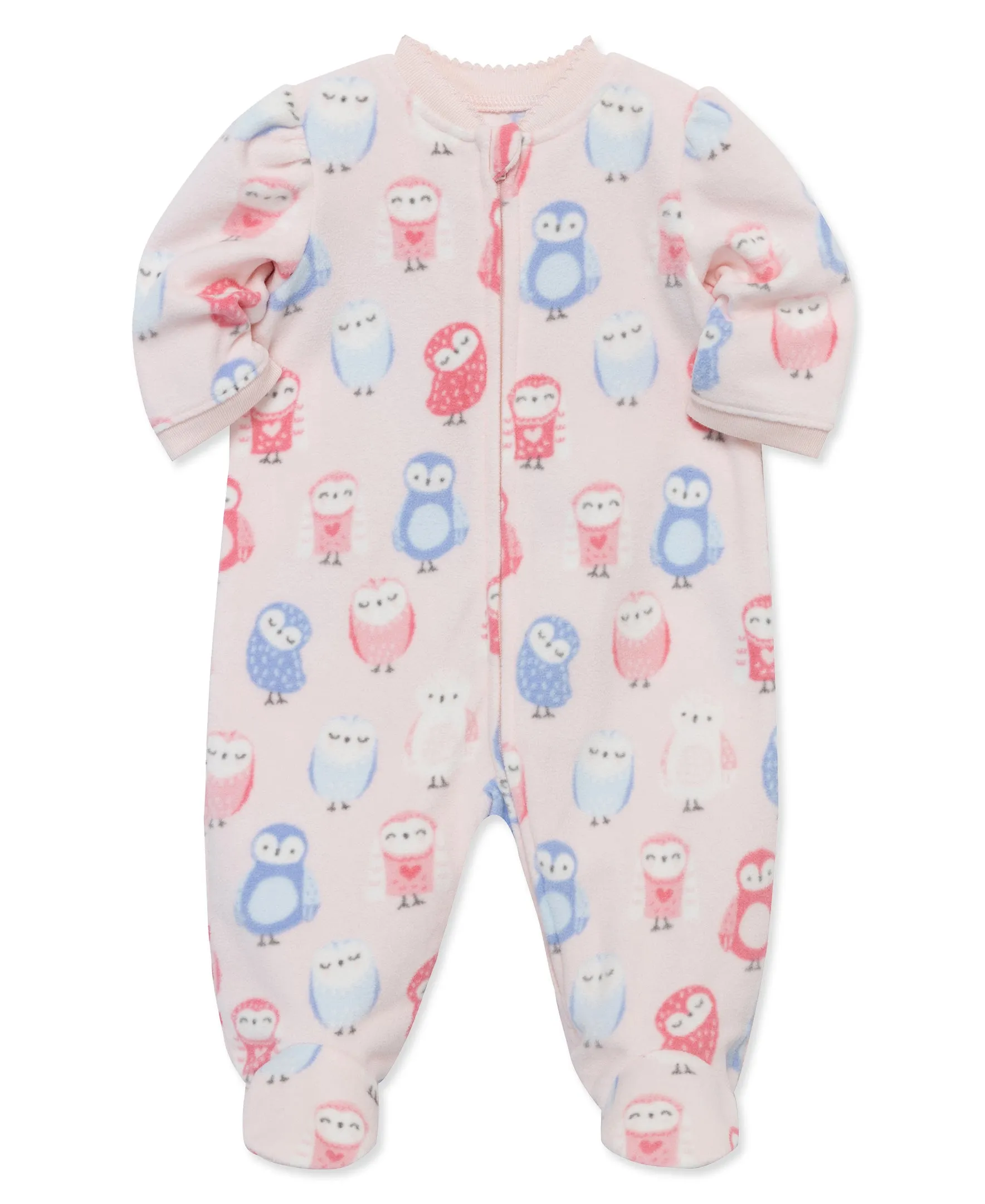 Owl Fleece Zip Front Sleeper Footie (12M-24M)