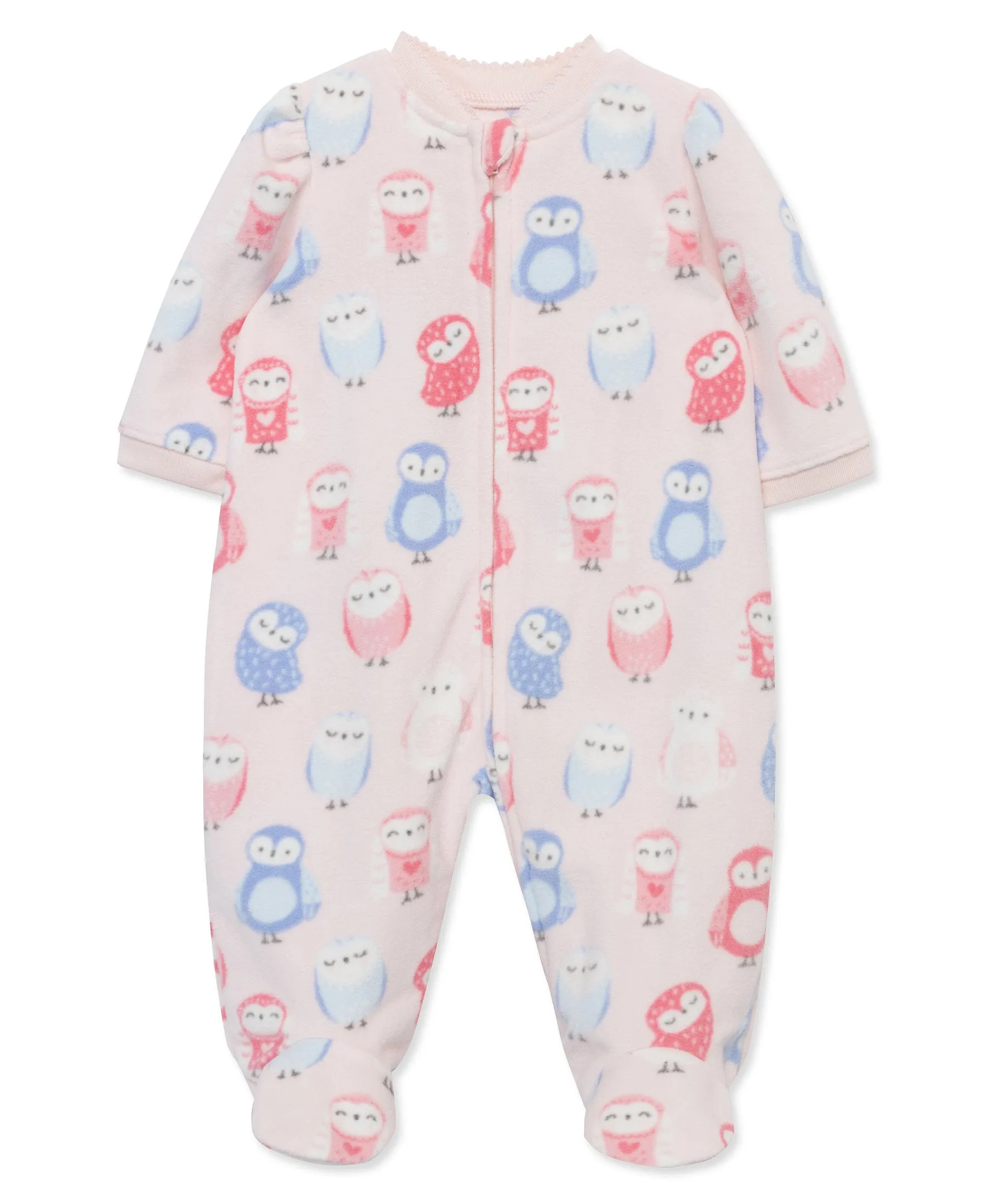 Owl Fleece Zip Front Sleeper Footie (12M-24M)