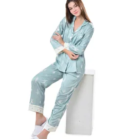 Pajamas Set Long sleeve and Pants Sleepwear Soft and Comfy Button Down Loungewear Relaxed Fit Frosty Dreamscapes