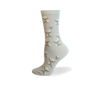 "Cotton Floral" Organic Cotton Crew Sock by Point Zero-Medium