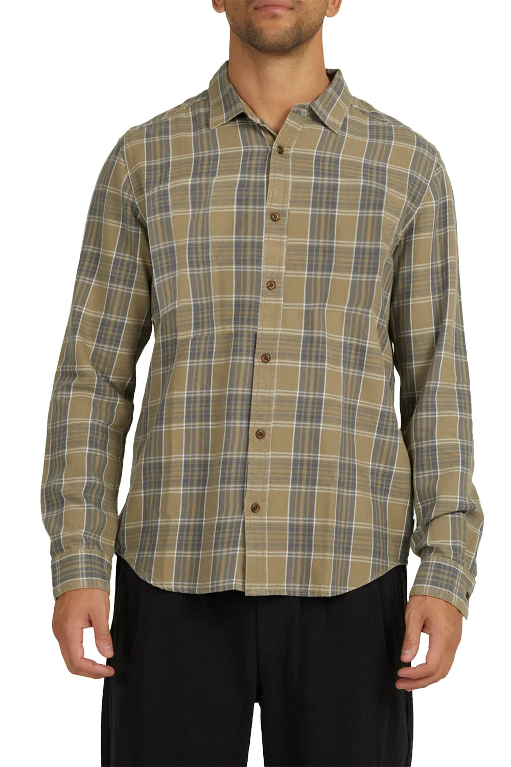 RVCA Mens Treets Long Sleeve Shirt