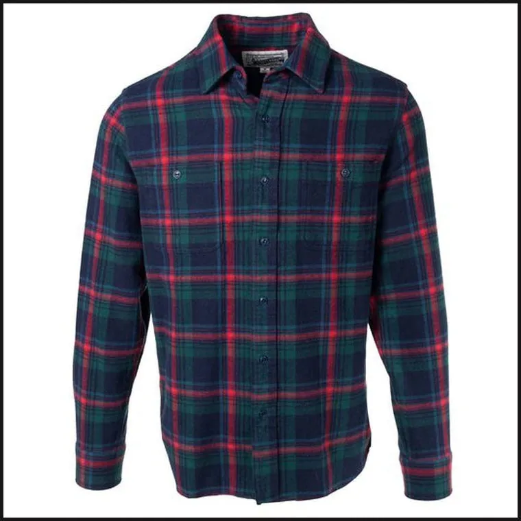 Schott Plaid Cotton Flannel Shirt