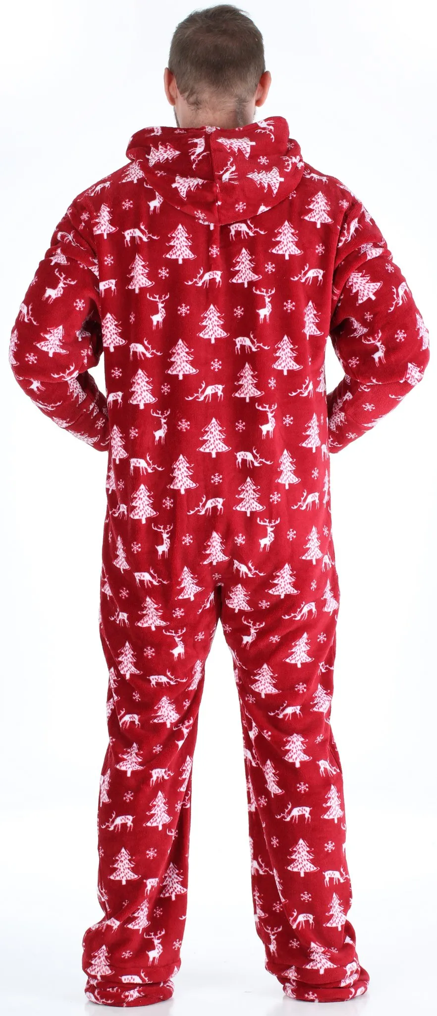 SleepytimePjs Family Matching Fleece Cranberry Deer Footed Onesie Pajamas