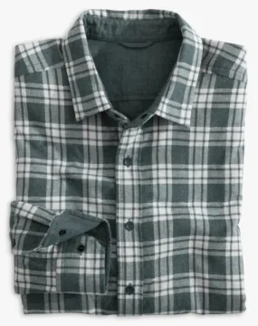 Southern Tide Plaid Flannel Reversible Shirt Dark Slate