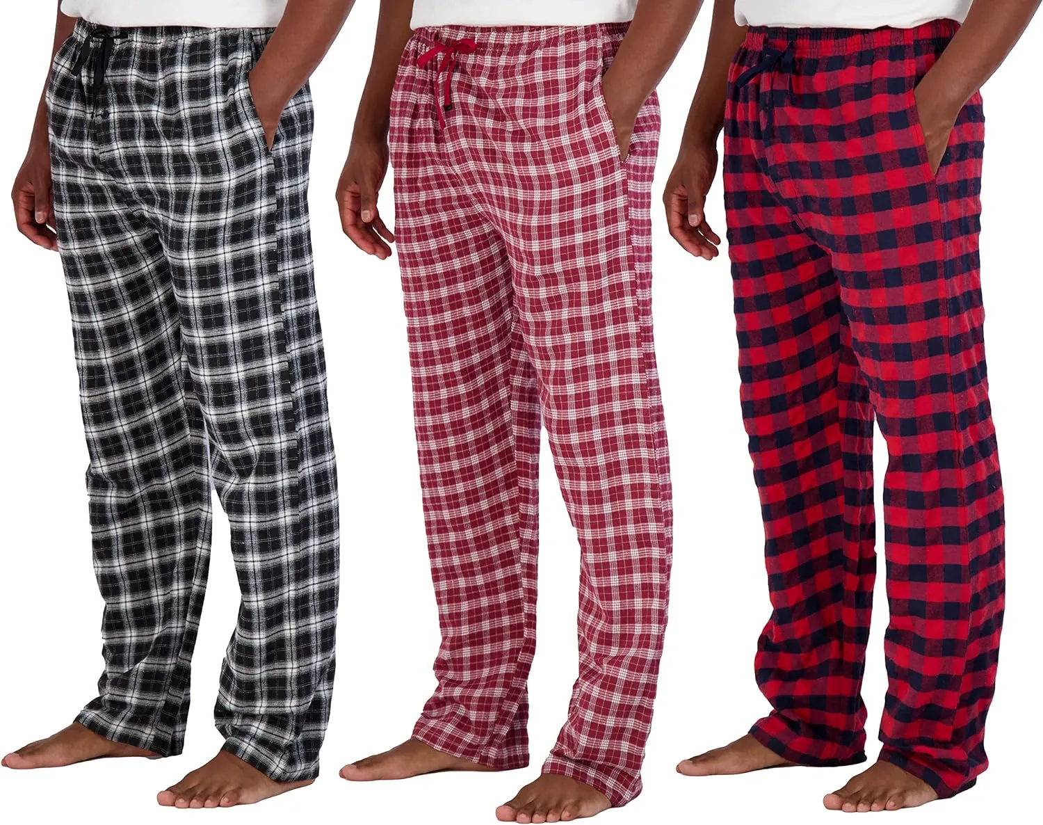 Wholesale Men's Pajama Pants, Knit Cotton Flannel Plaid Lounge Bottoms - All Styles