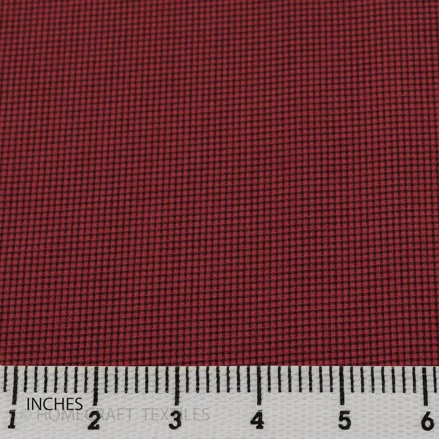 Wine Micro Check Cotton Print