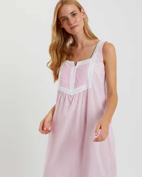 Women's Eliza Cotton Nightdress - Pink