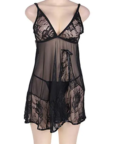 Women's Floral Lace  Plus Size Slip Lingerie Set