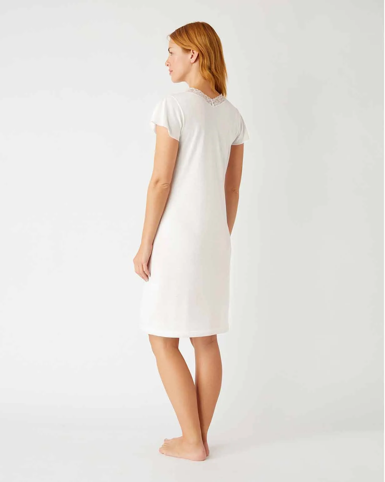 Women's Jersey Ella Short Nightdress - Antique White