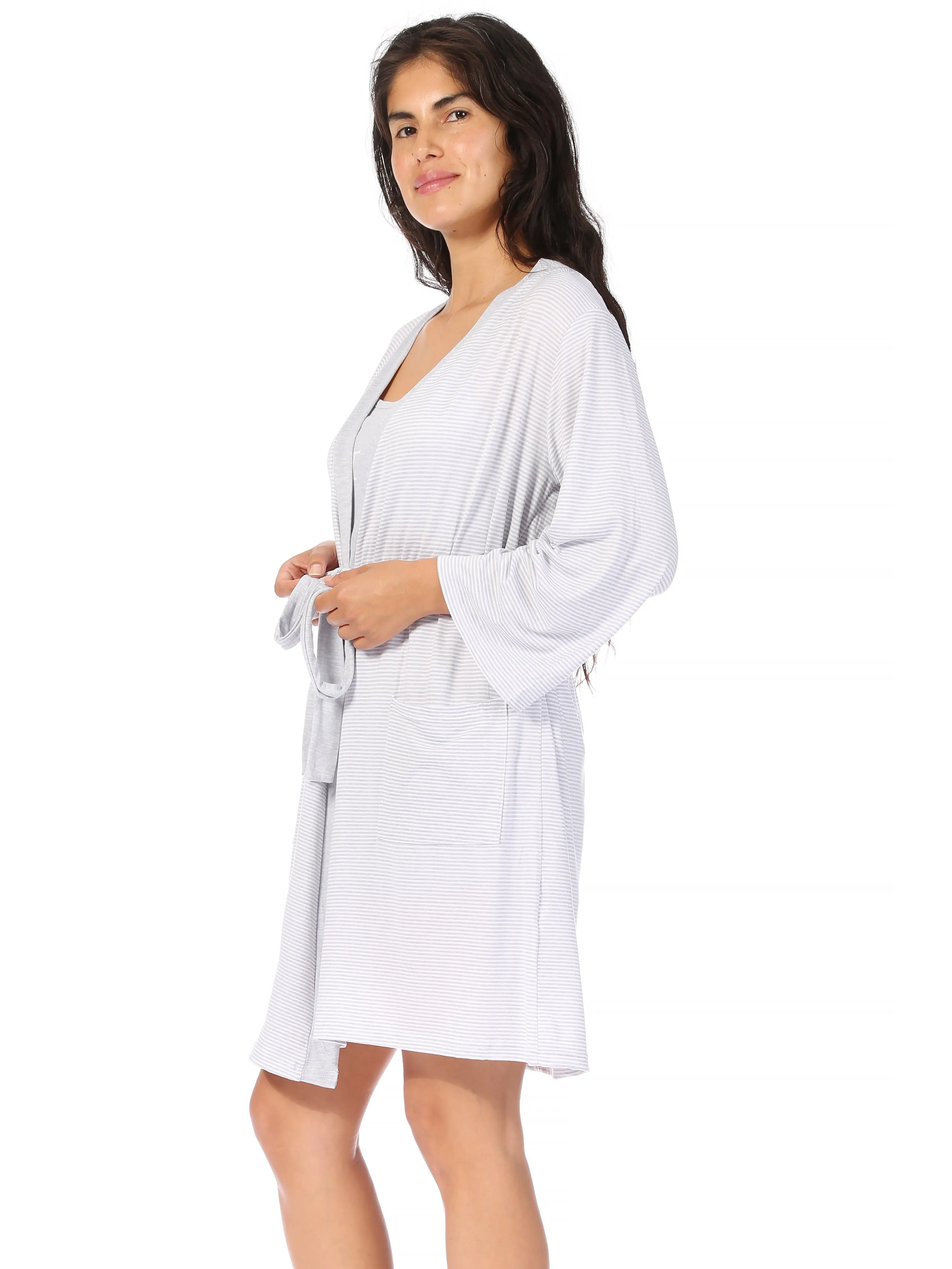 Women's "DREAM" 3-Piece Cami Shorts and Robe Travel Pajama Set