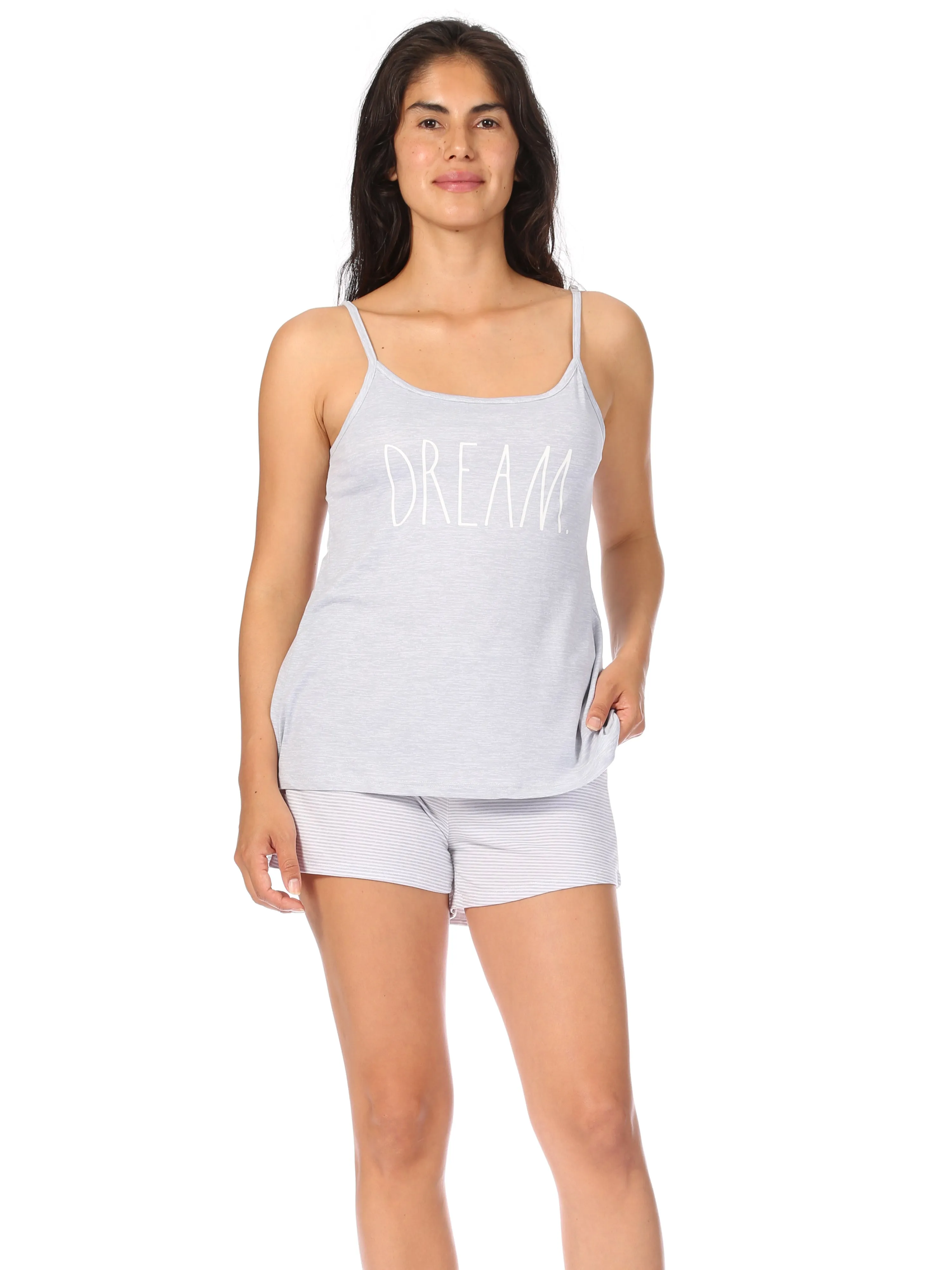 Women's "DREAM" 3-Piece Cami Shorts and Robe Travel Pajama Set