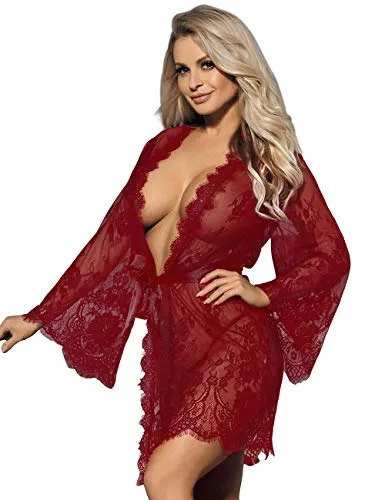 Women's Sexy Lingerie Lace Gown Dress Plus Size