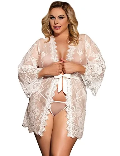 Women's Sexy Lingerie Lace Gown Dress Plus Size