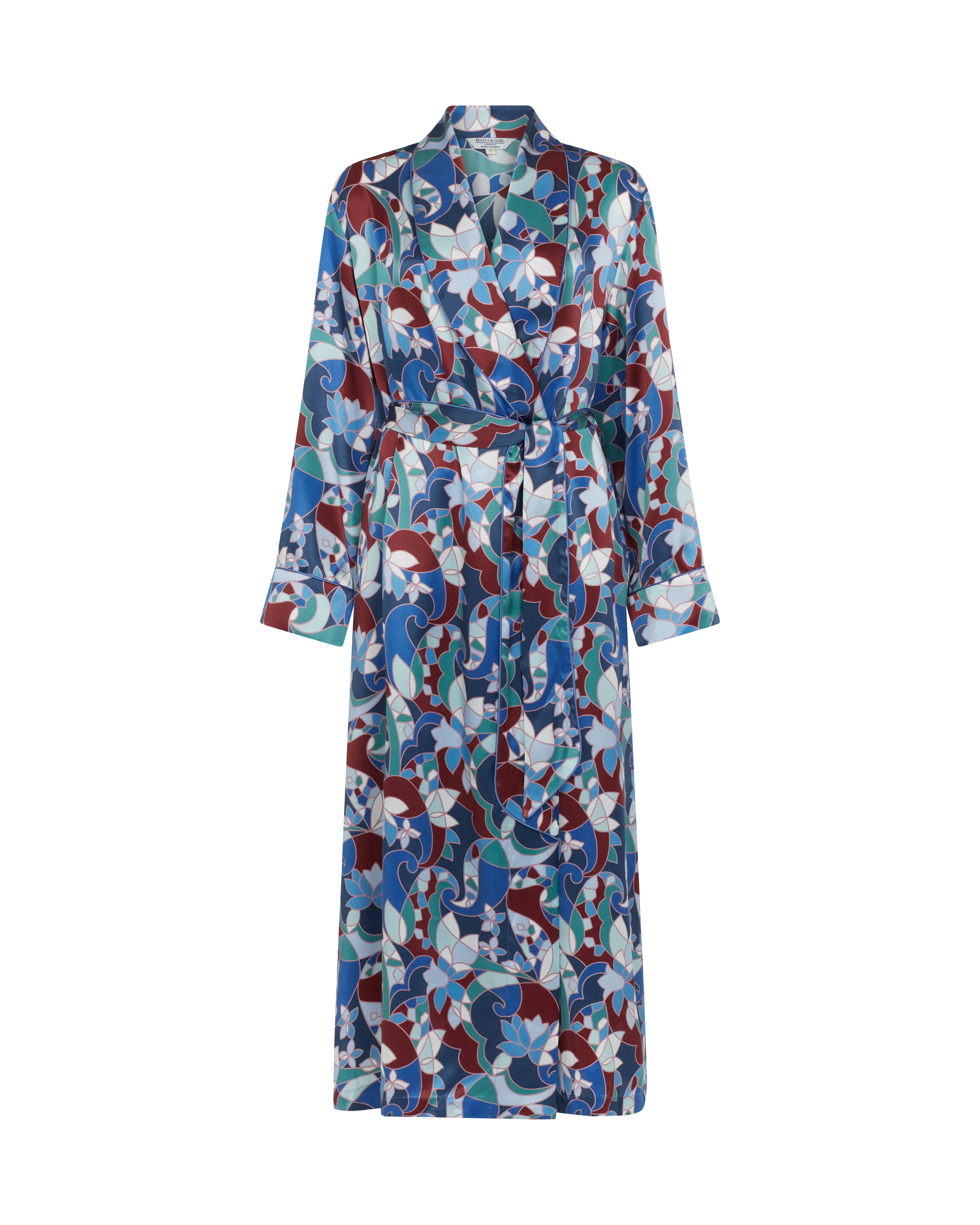 Women's Silk Dressing Gown - Chow's Paisley