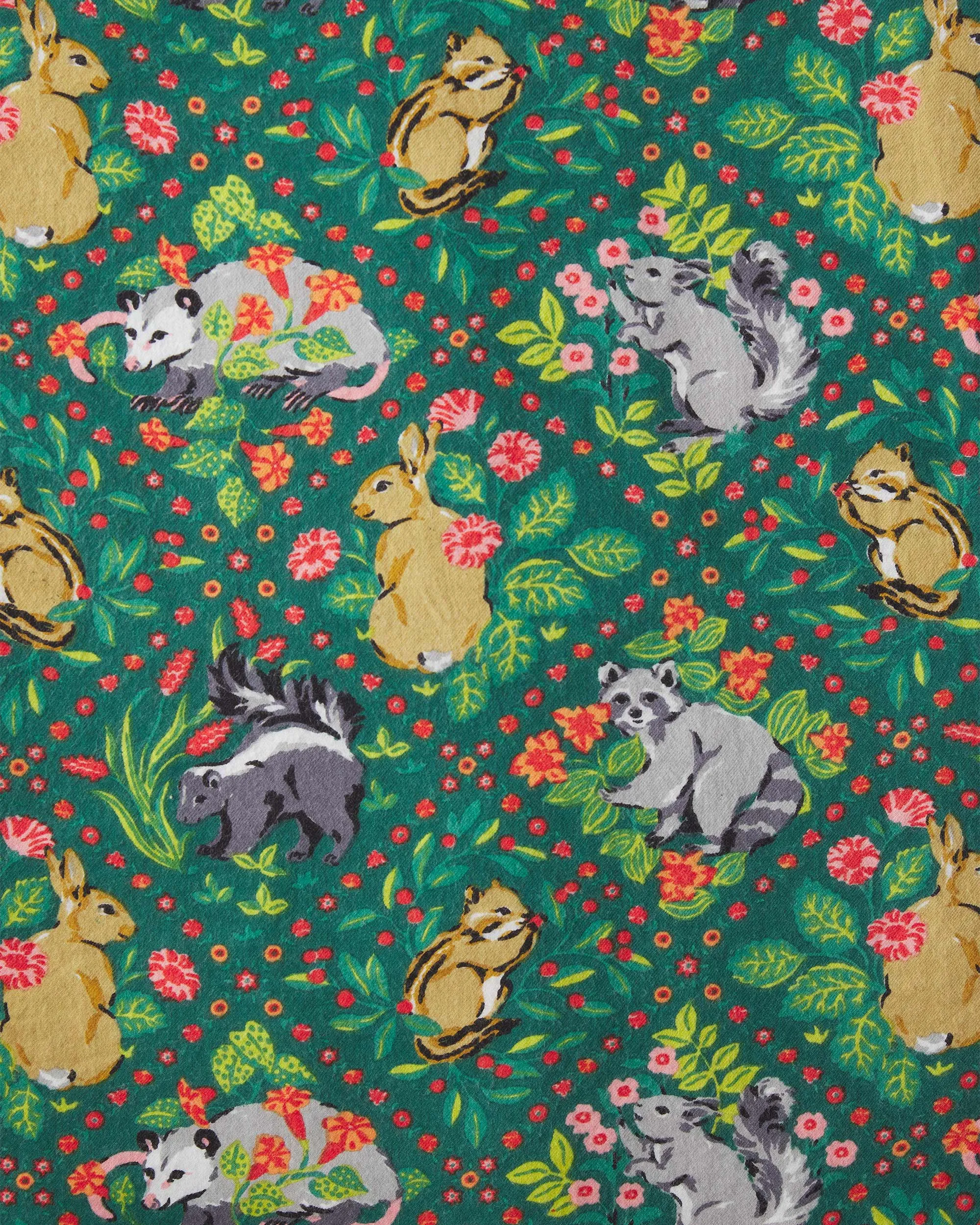 Woodland Critters - Flannel Robe - Fern